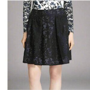 Tory Burch Etta Mini Puff Skirt 14 Black Lace Damask Embroidered A-Line Floral